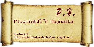 Placzintár Hajnalka névjegykártya